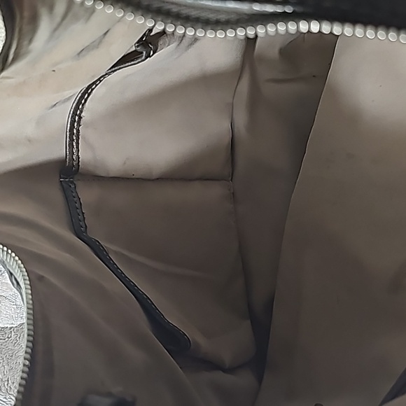 COLE HAAN SILVER METALLIC LARGE BOHO HANDBAG - Picture 8 of 9